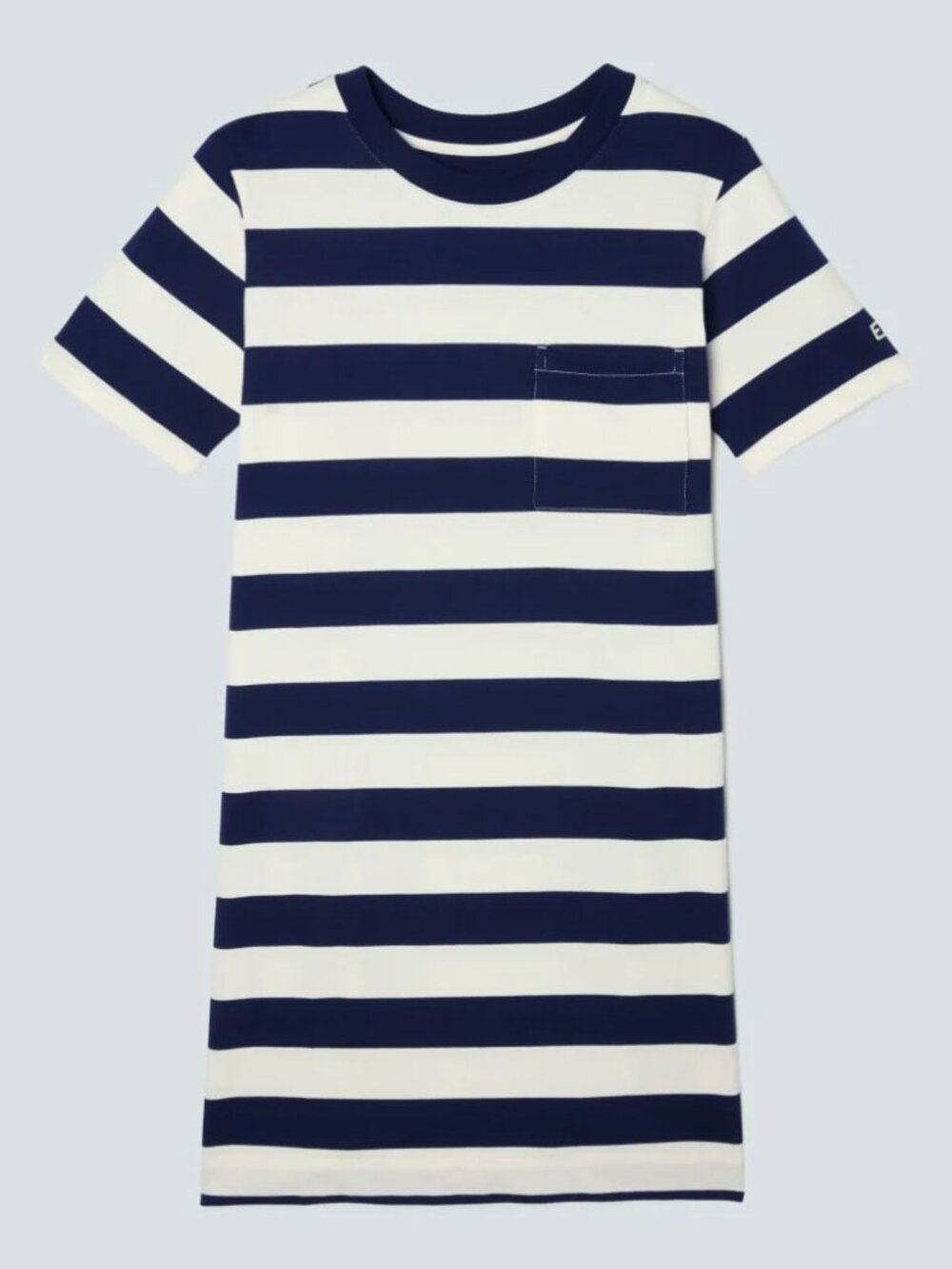 Everlane - The Organic Cotton Weekend Tee Dress | Large | Navy & Canvas Stripe - Picture 4 of 16